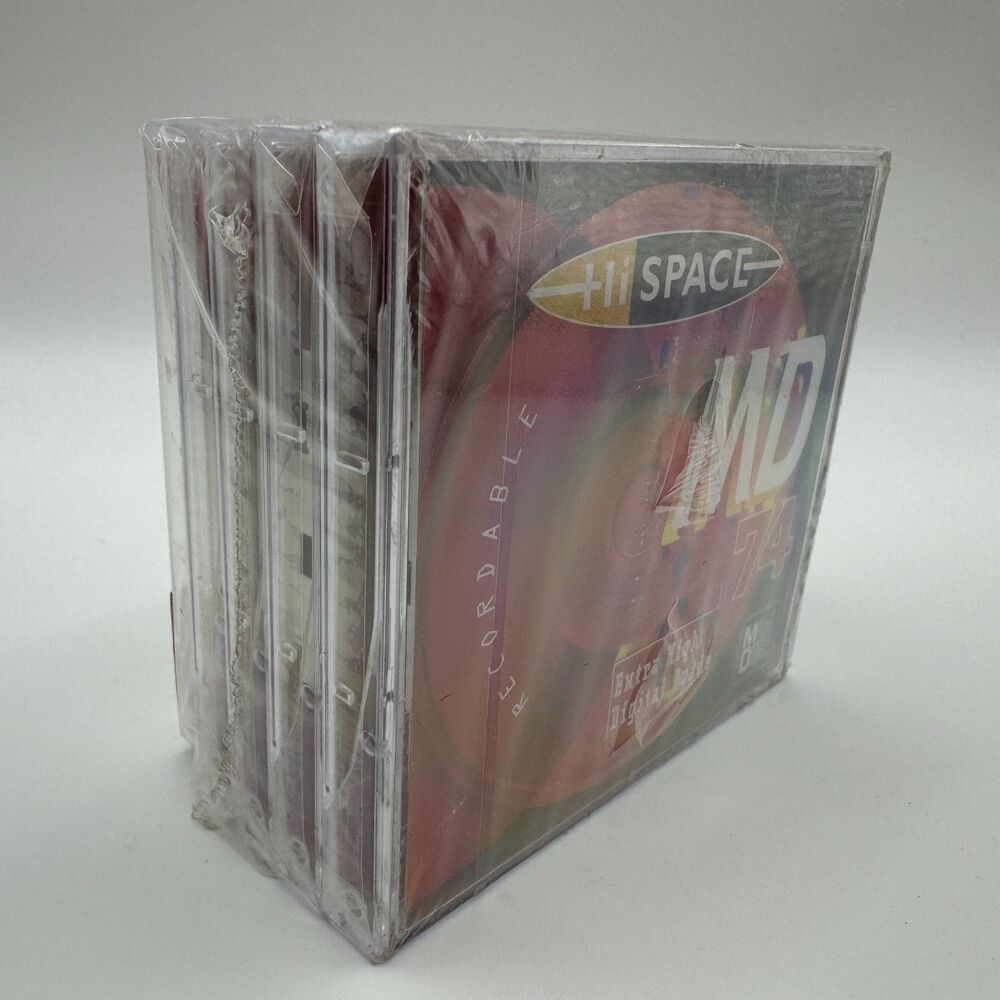 Hi-Space MD 74 Blank MiniDisc Lot of 5 Sealed Vintage Translucent Red France